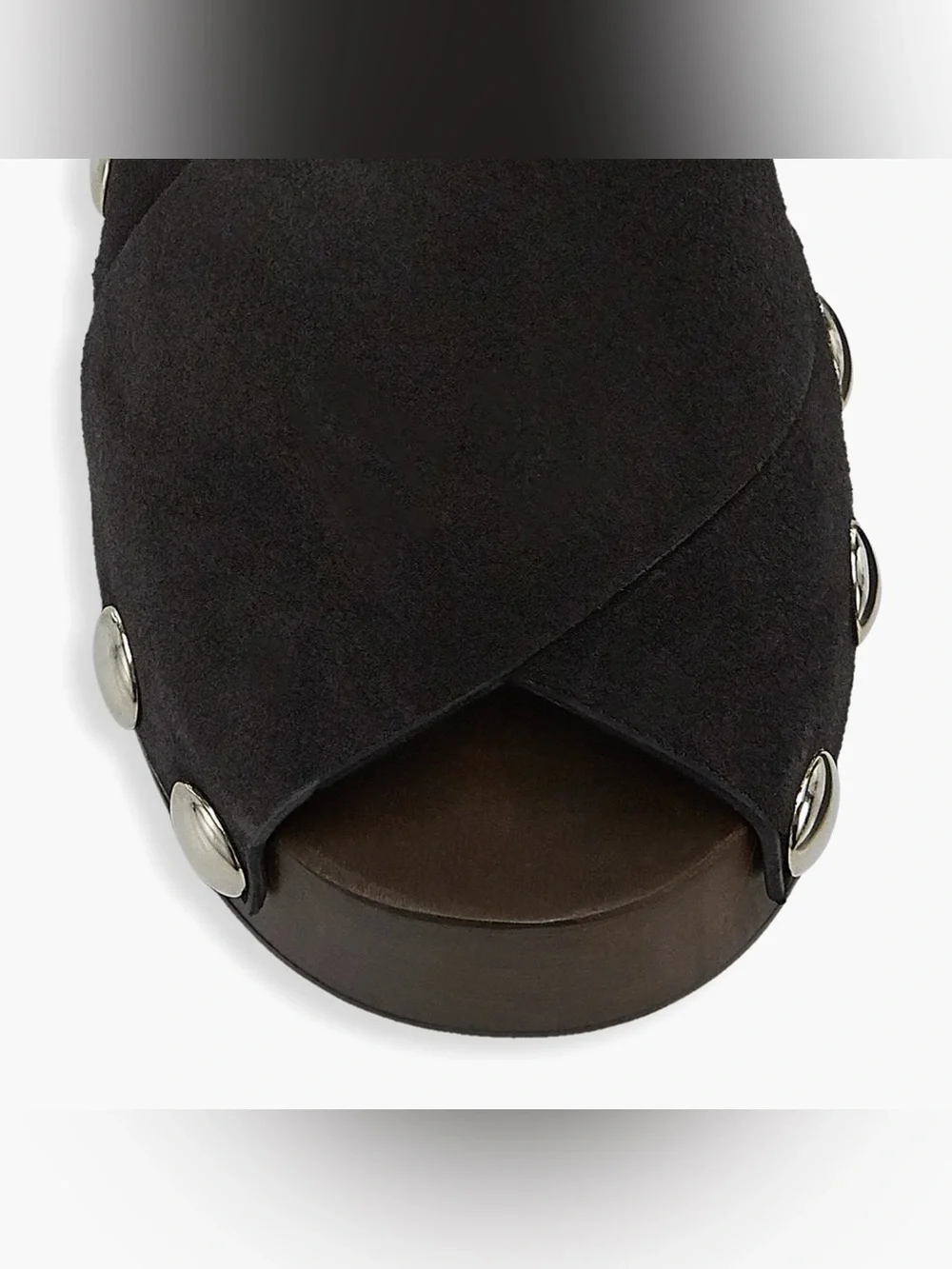 Ganni Black Suede Platform Clog Sandals, 40
